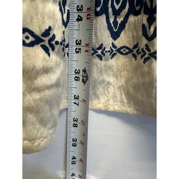 Anthropologie Fig & Flower Blue White Boho Tiered Tunic Dress Size Large - Picture 6 of 10